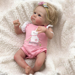 18in Reborn Baby Doll Full Body Newborn Pink Layers 3D Skin Hand Root Hair Toy