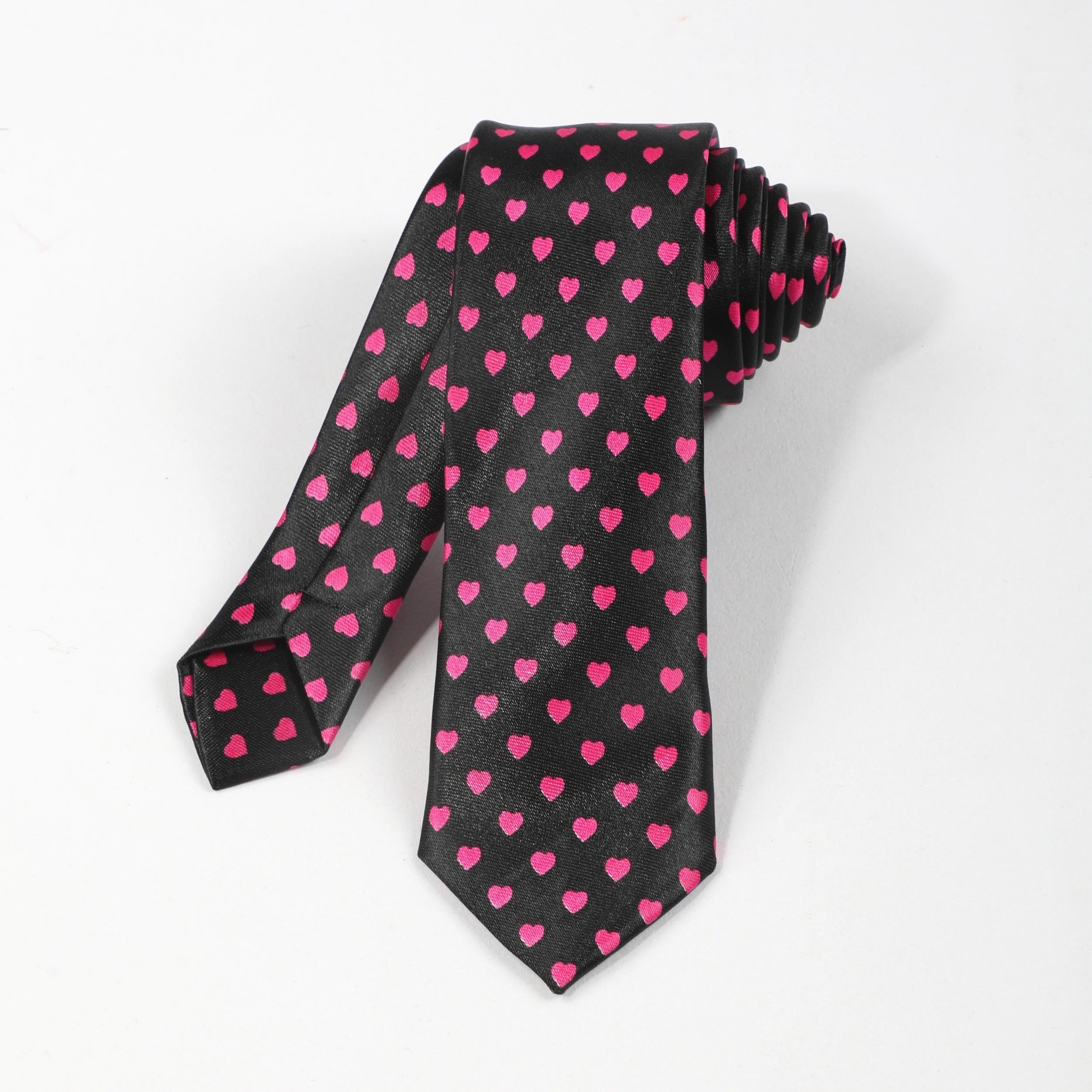 Red Heart Print Necktie Hip Hop Tie Unisex Shirt Tie