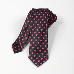 Red Heart Print Necktie Hip Hop Tie Unisex Shirt Tie