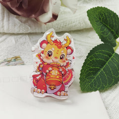 Year Beast Theme Acrylic Clip - Chinese Office Supplies Gift