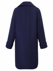 Solid Notched Collar Coat Women's Outerwear