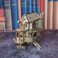3D Wooden Puzzle Snail RV Mobile Castle Model