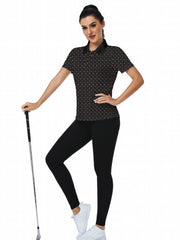 Women's Geometric Letter Graphic Golf Shirt