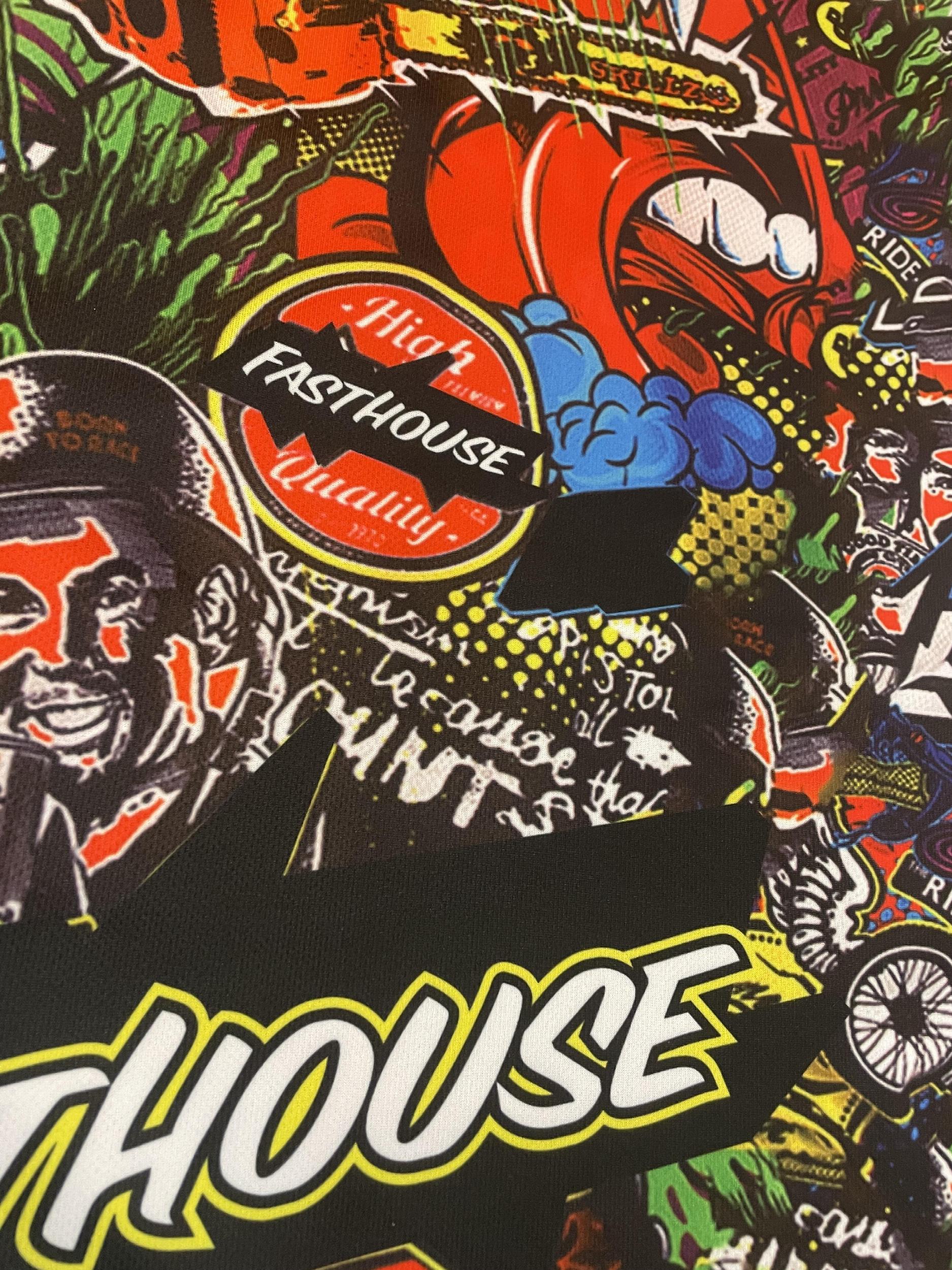 Men's Cycling Jersey with Graffiti Print Long Sleeve Shirt
