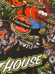 Men's Cycling Jersey with Graffiti Print Long Sleeve Shirt