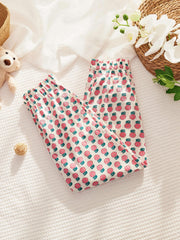 Tulip Floral Print Jogger For Girls Elastic Waist Casual Sweatpants