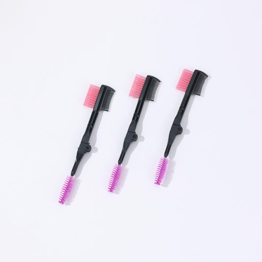 Portable Eyebrow Eyelash Brush Dual Comb Extension Brush