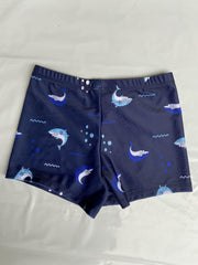 Boys Shark Print Swim Trunks & Cap Set for Beach Vacation
