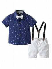Boys Polka Dot Outfit Shirt & Bow Tie & Shorts
