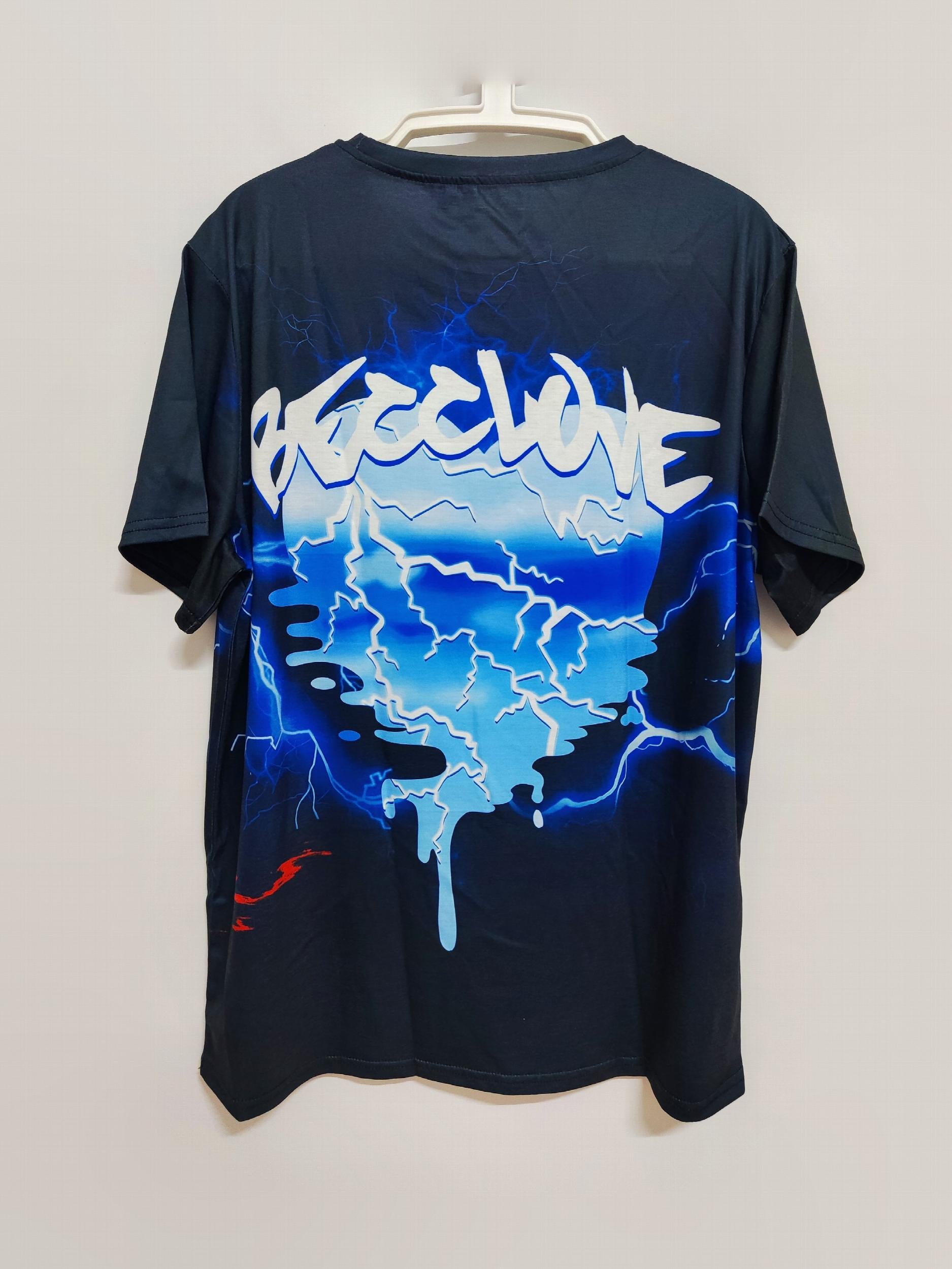 Lightning Pattern T shirt Men's Casual Street Style Tee Shirt