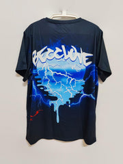 Lightning Pattern T shirt Men's Casual Street Style Tee Shirt