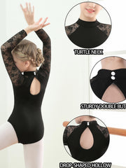 Girls Hollow Back Long Sleeve Ballet Leotard
