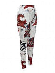 Christmas Santa Claus & Snowflake Pattern Yoga Pants