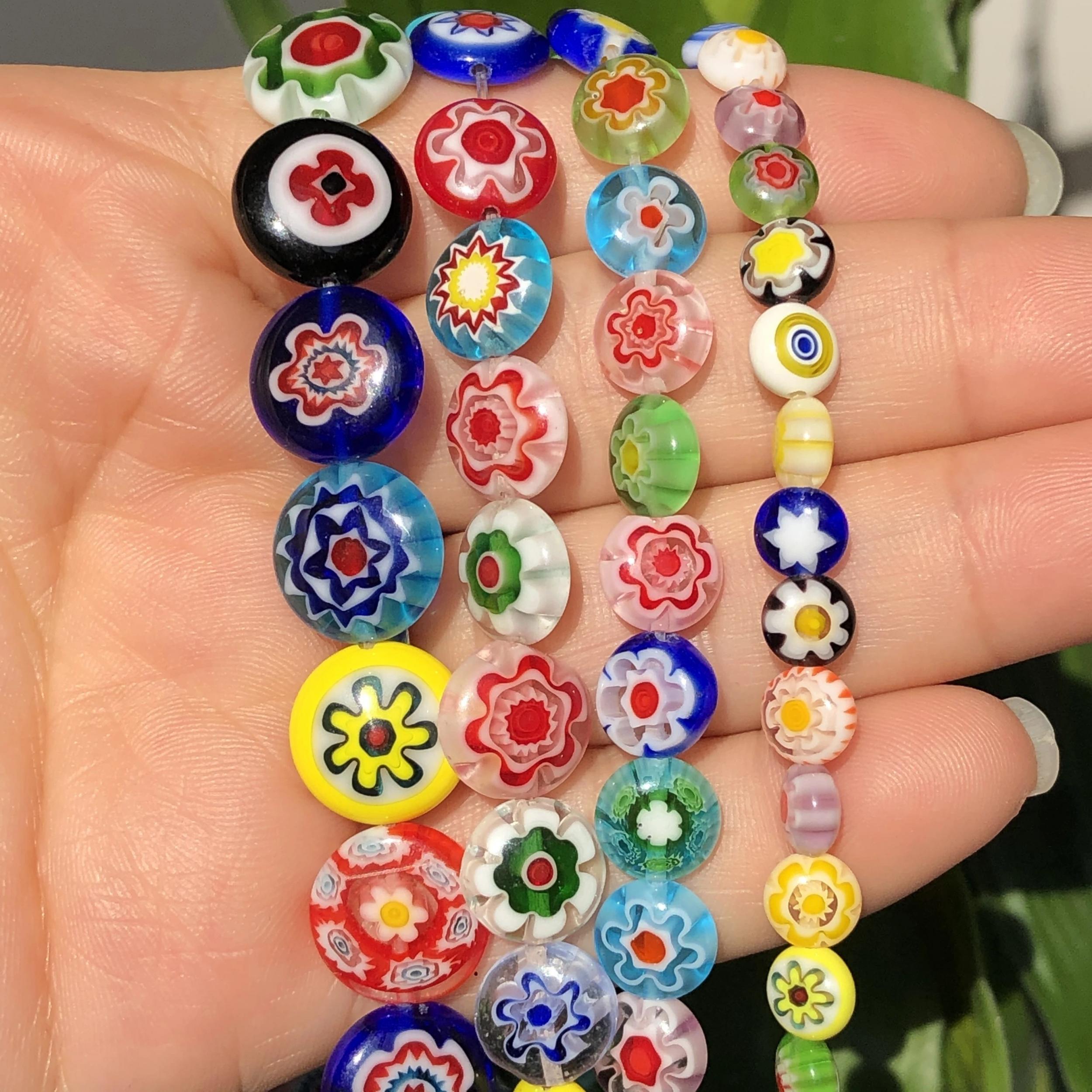 Mixed Flower Lampwork Glass Beads - DIY Necklace Bracelet Making