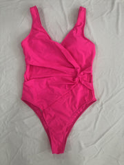 Ruched Knot High Cut One Piece Swimsuit for Women
