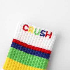 5 Pairs Boys Rainbow Knitted Crew Socks for Autumn Winter