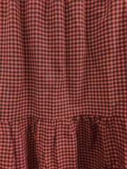 Gingham Print Maxi A line Smock Skirt