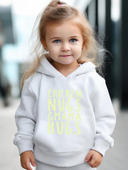 Mama Hug Pattern Hooded Sweatshirt Girls