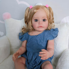Suesue Reborn Doll Realistic Baby Full Hair Handcrafted 3D Painting Vinyl Dress