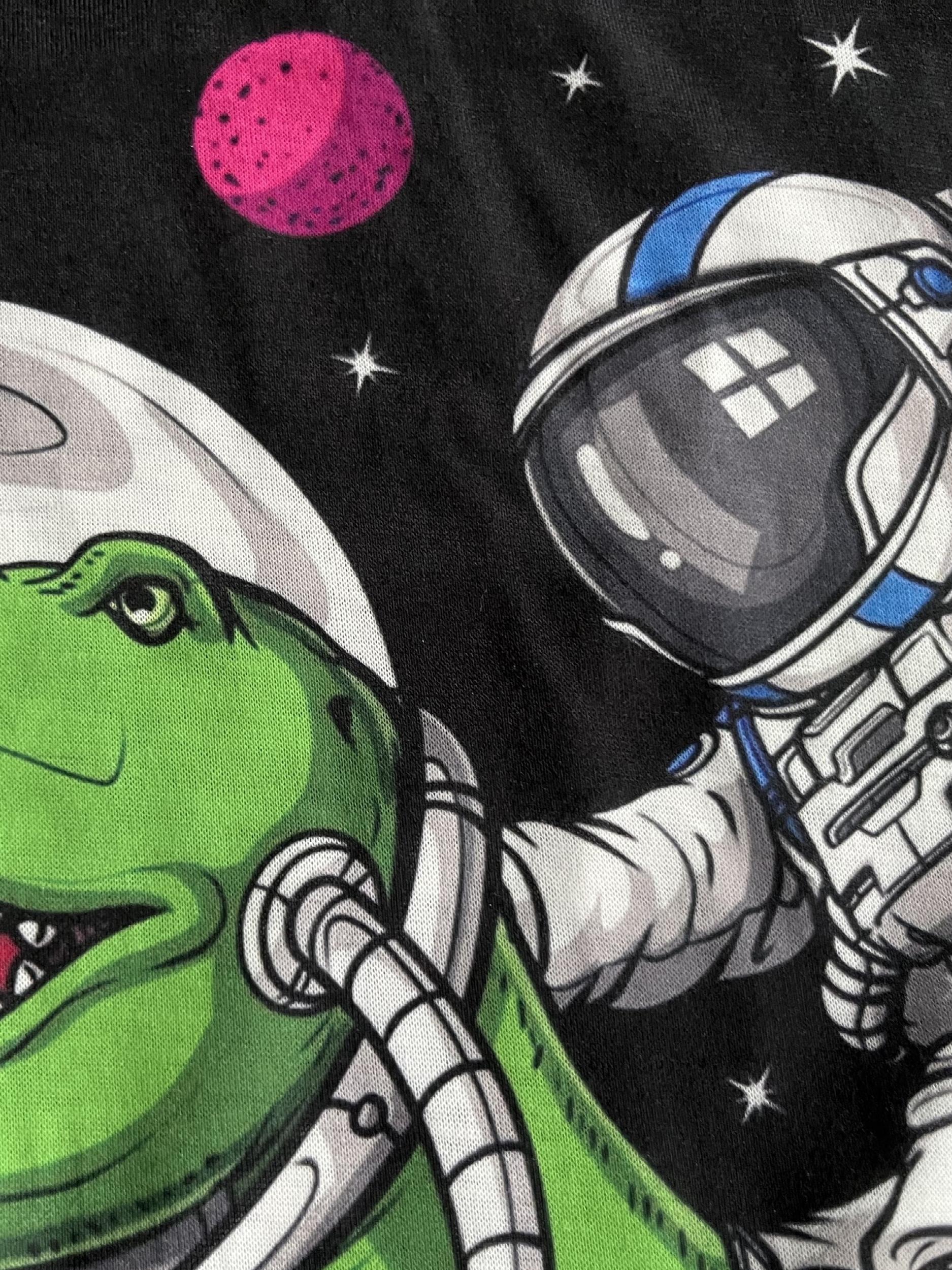 3D Printed Boy's Astronaut & Dinosaur T Shirt Active Stretchy Tee