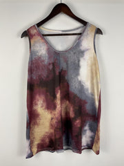 Women's Plus Tie Dye Round Neck Tank Top