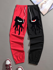 Evil Eyes Print Men's Drawstring Sweatpants Casual Jogger Pants