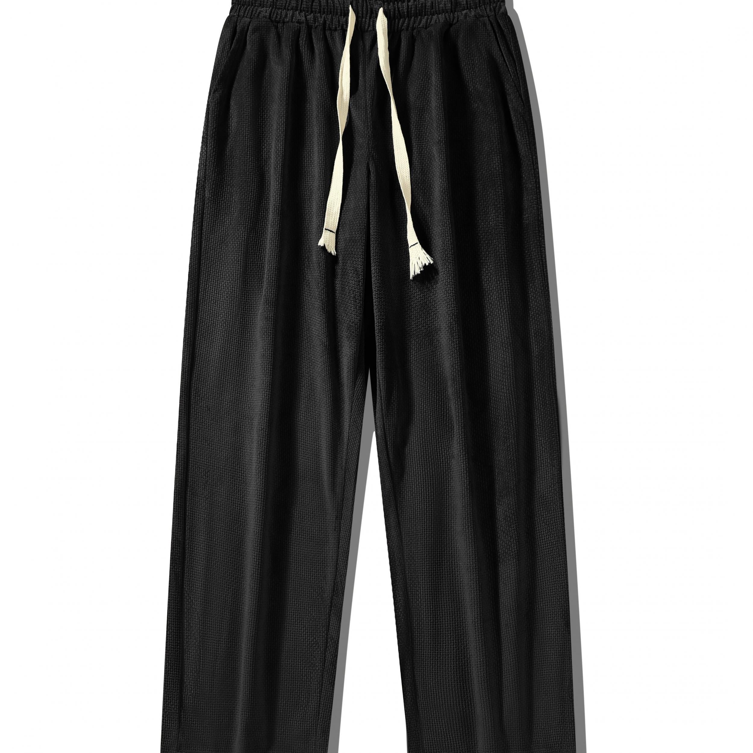 Men's Drawstring Relaxed Fit Long Pants Casual Mopping Trousers