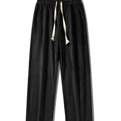 Men's Drawstring Relaxed Fit Long Pants Casual Mopping Trousers