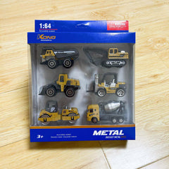 6pcs Engineering Vehicle Team Alloy Heavy Transport Excavator Road Roller Shovel