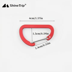 10pcs Aluminum Hook Bukcle D-shaped Backpack Metal Buckle Keychain