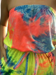 Tie Dye Off Shoulder Jumpsuit