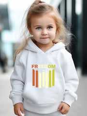 2pcs Girls Hoodies Jogger Pants Set Sports Outfit Freedom Print