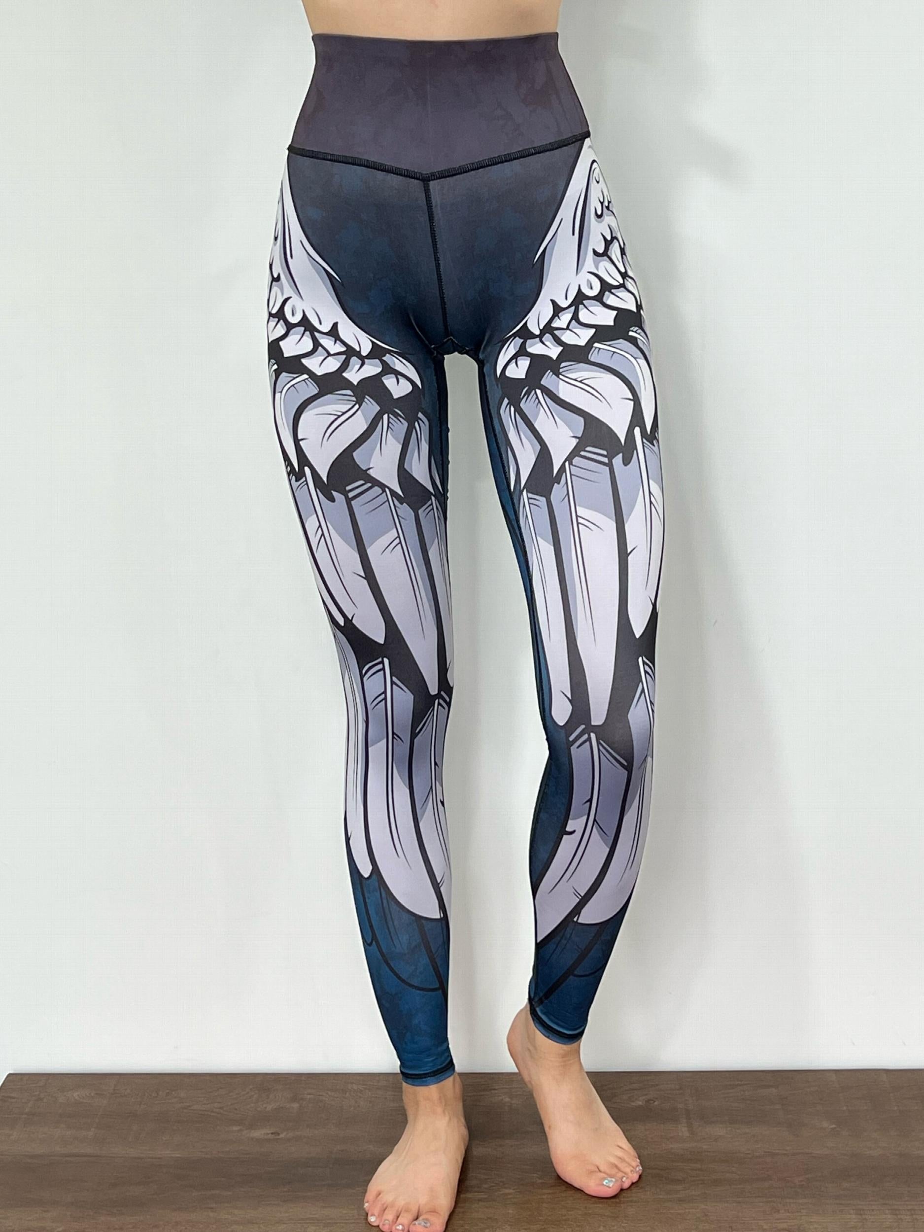 Wing Print High Waist Yoga Leggings Stretchy Fitness Workout Gym Sports