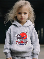 2pcs Helmet Print Girls Hoodies Jogger Pants Set Sports