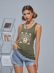 Casual Sports Tank Top Crew Neck Sleeveless Shirts Women's Summer Tops