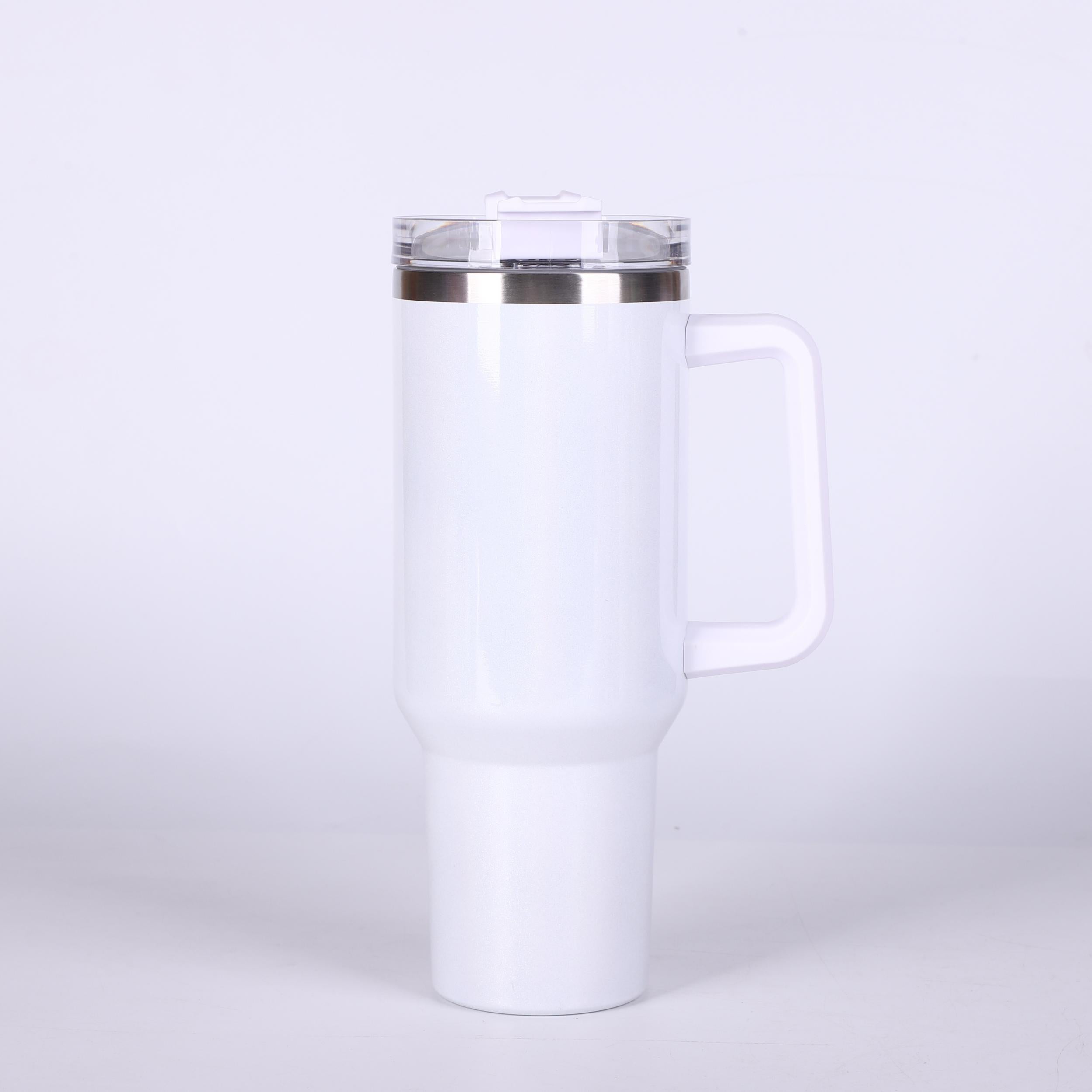 40oz Rainbow Paint Iced Tumbler Stainless Steel Insulated Cup with Handle