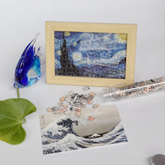 Mini Puzzle 150pcs Test Tube The Great Wave off Kanagawa 15x10cm Cartoon Puzzle