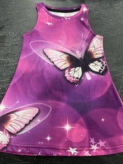 Purple Butterfly Dress for Girls 3D Print Sleeveless Summer Dress