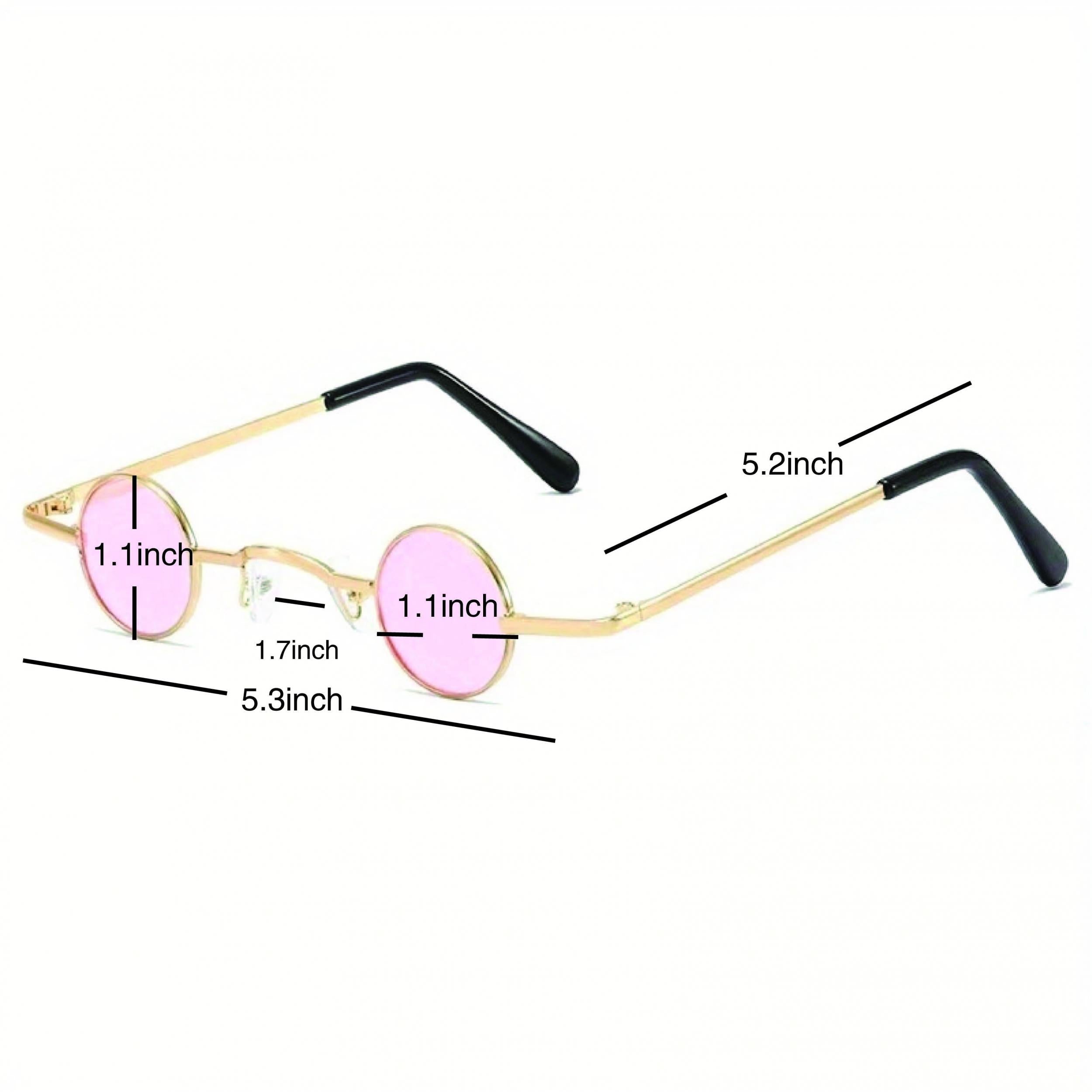 Y2K Round Tinted Sunglasses Steampunk Metal Glasses UV400