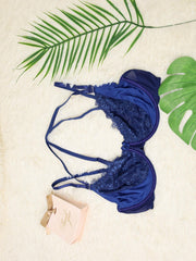 Floral Lace Criss Cross Mini Bow Bra