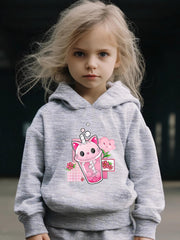 Kid's 2pcs Water Bottle Print Hoodie & Pants Set