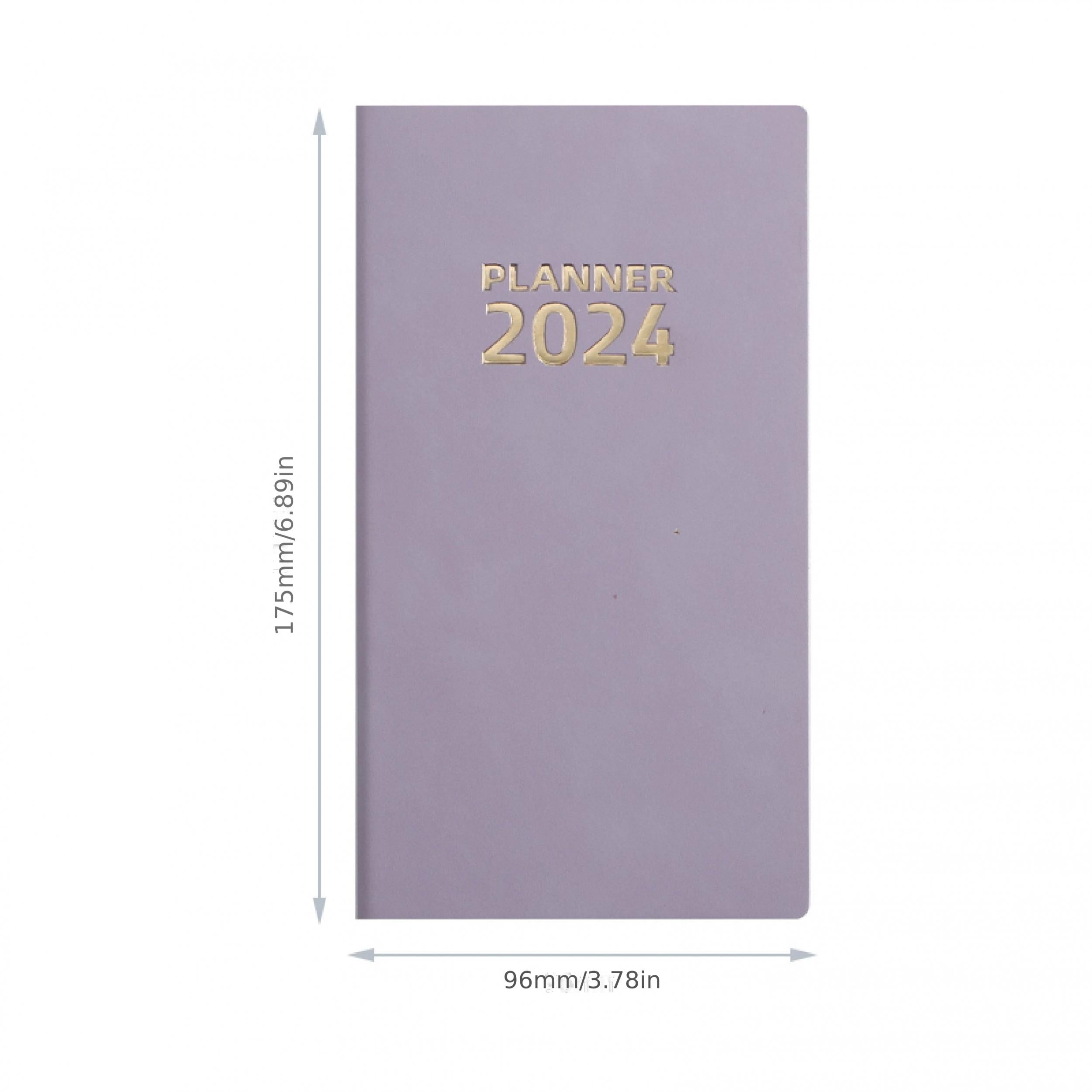 A6 English Calendar Book Faux Leather Monthly Index Notebook Daily Planner