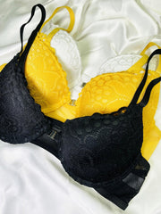 3pcs Lace Push Up Bras Front Buckle Bra Women's Lingerie