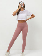 Semi Sheer Sexy Sports Running T Shirt Solid Summer Sports Tee