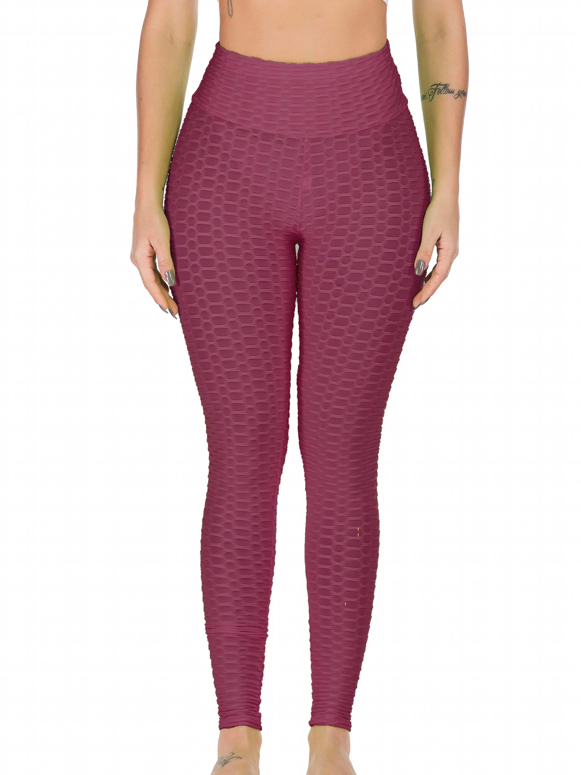Honeycomb Bubble Yoga Leggings High Stretch Sports Pants Women's