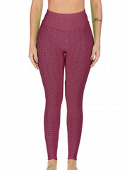 Honeycomb Bubble Yoga Leggings High Stretch Sports Pants Women's