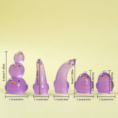 5pcs Luminous Chicken Decoration Resin Micro Landscape Ornament DIY Funny