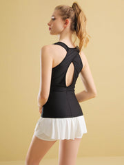 Casual Loose Tank Top Hollow Back Sports Summer Tops