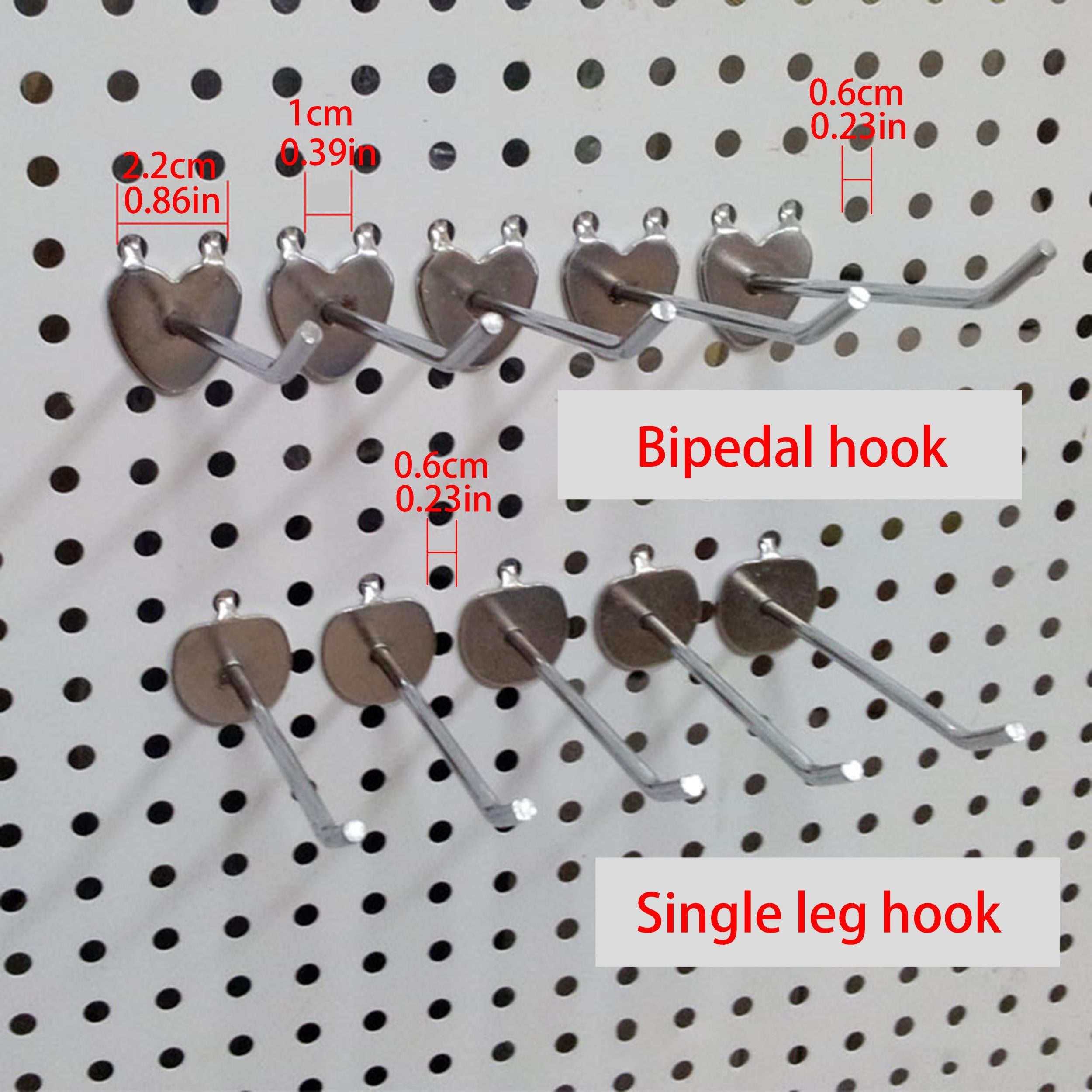 10pcs Pegboard Hook Rack Wall Mounted Hanging Hook Universal Garage Tool Storage