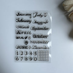 English Calendar Clear Stamp Seal for Card Making DIY Crafts